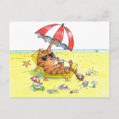 Zomer Vakantie Kat  Briefkaart (Voorkant)
