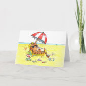 Zomer Vakantie Kat Groet  Kaart (Voorkant)