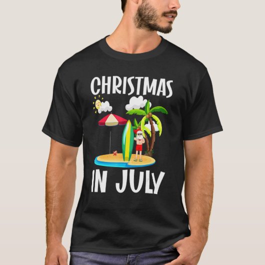 Zomer vakantie Kerstmis in juli Santa T-shirt (Voorkant)