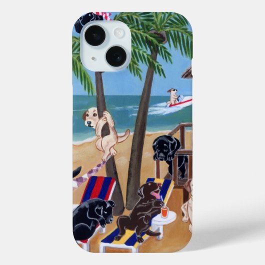 Zomer Vakantie Labradors Schilderen Case-Mate iPhone Case (Achterkant)