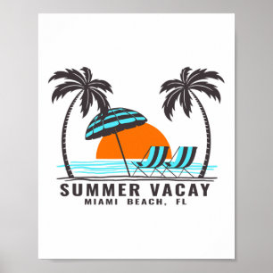 Zomer Vakantie Miami Beach Florida Usa Strand Vaka Poster