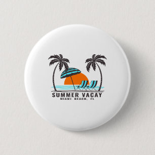 Zomer Vakantie Miami Beach Florida Usa Strand Vaka Ronde Button 5,7 Cm