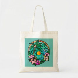 Zomer vakantie oceaan strand bij zonsondergang tote bag