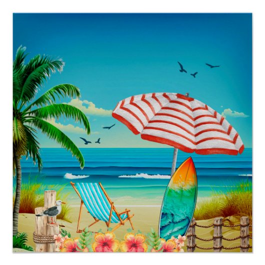 Zomer vakantie op het strand, Ontspanning Perfect Poster (Voorkant)