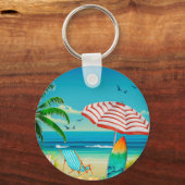 Zomer vakantie op het strand, Ontspanning Sleutelhanger (Voorkant)