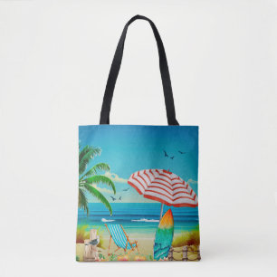 Zomer vakantie op het strand, Ontspanning Tote Bag