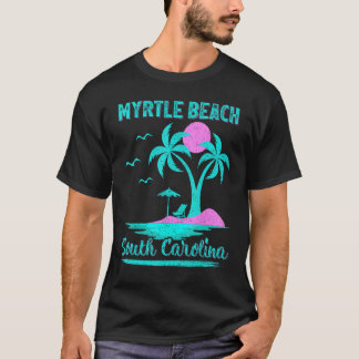Zomer Vakantie Palmboom South Carolina Myrtle Be T-shirt