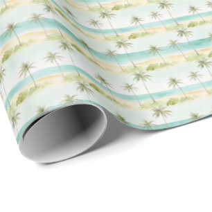 Zomer Vakantie Palmboom Turquoise Kustlijn Cadeaupapier