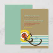 Zomer Vakantie Palmen Strand Bruiloft Ontvangst Ka Kaart (Voorkant / Achterkant)