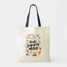 Zomer Vakantie Quote Kleurrijke Cute Illustratie