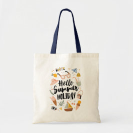 Zomer Vakantie Quote Kleurrijke Leuke illustratie Tote Bag
