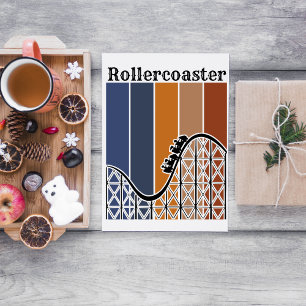 Zomer Vakantie Rand de omtrek van de achtbaan Briefkaart
