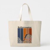 Zomer Vakantie Rand de omtrek van de achtbaan Grote Tote Bag (Achterkant)
