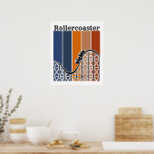 Zomer Vakantie Rand de omtrek van de achtbaan Poster (Keuken)