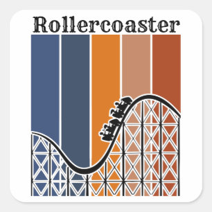 Zomer Vakantie Rand de omtrek van de achtbaan Vierkante Sticker