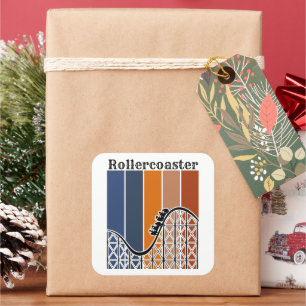 Zomer Vakantie Rand de omtrek van de achtbaan Vierkante Sticker