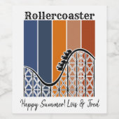 Zomer Vakantie Rand de omtrek van de achtbaan Wijn Etiket (Enkel label)