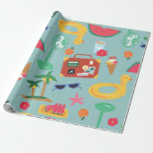 Zomer Vakantie Reizen Tropisch Strandeiland Leuk Cadeaupapier (Uitgerold)