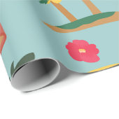 Zomer Vakantie Reizen Tropisch Strandeiland Leuk Cadeaupapier (Rol Hoek)