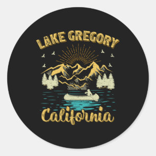 Zomer Vakantie Retro Berg Californië Gregory Ronde Sticker