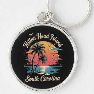 Zomer Vakantie Retro South Carolina Sleutelhanger