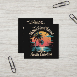 Zomer Vakantie Retro South Carolina Vierkante Visitekaartje