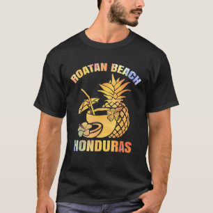 Zomer Vakantie Retro Sunset Honduras Roatan Beach T-shirt
