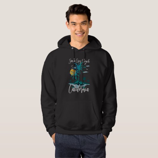 Zomer Vakantie Retro Zonsondergang Californië Sant Hoodie (Voorkant volledig)