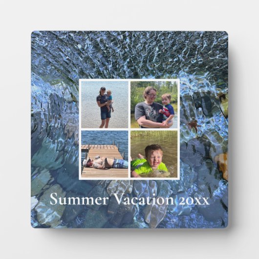 Zomer vakantie rimpelend water oceaan meer stenen fotoplaat (Voorkant)