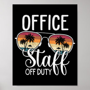 Zomer Vakantie School Einde Jaar Kantoor Personeel Poster