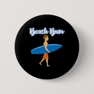 Zomer Vakantie Strand Bum Love Oceaan Surfer Jonge Ronde Button 5,7 Cm