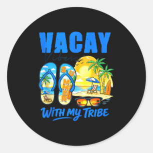 Zomer vakantie strand familie trip vacay sfeer met ronde sticker