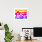 Zomer vakantie strand kunst poster (Thuiskantoor)