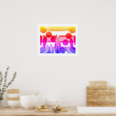 Zomer vakantie strand kunst poster (Keuken)