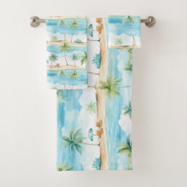 Zomer Vakantie Strand Palmboom - Bad Handdoek