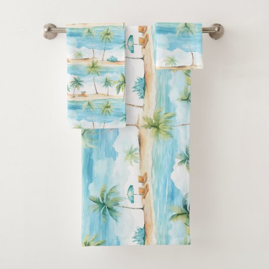Zomer Vakantie Strand Palmboom - Bad Handdoek (Insitu)