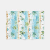Zomer Vakantie Strand Palmboom - Fleece Deken (Voorkant (Horizontaal))