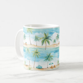 Zomer Vakantie Strand Palmboom - Koffiemok
