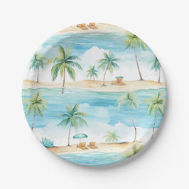 Zomer Vakantie Strand Palmboom - Papieren Bordje