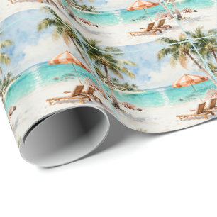 Zomer Vakantie Tropisch Resort Cadeaupapier
