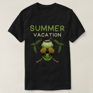 Zomer Vakantie Tropische Schedel T-shirt