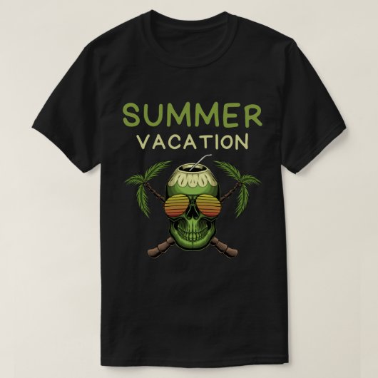 Zomer Vakantie Tropische Schedel T-shirt (Design voorkant)
