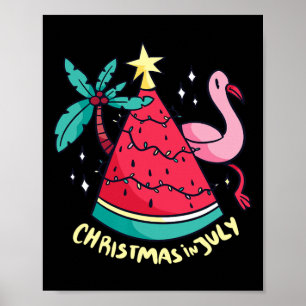 Zomer Vakantie Watermeloen Kerstboom Kerstmis Poster