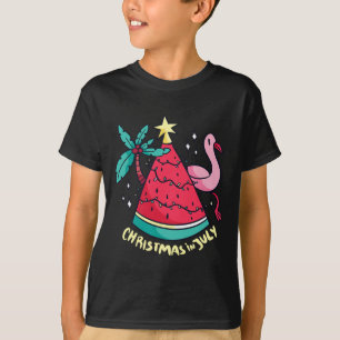 Zomer Vakantie Watermeloen Kerstboom Kerstmis T-shirt