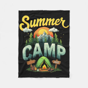 Zomer Vakantie Zomer Kamp 2025 Matching Familie G Fleece Deken