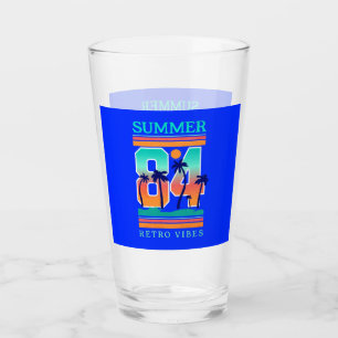Zomer van 1984 Retro Vibe Beach Thema Glas