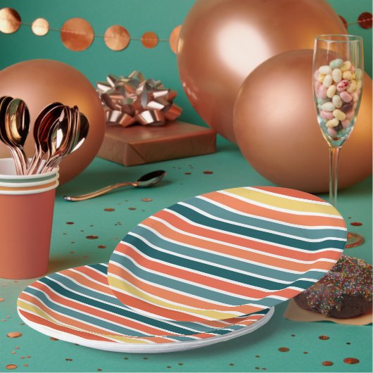 Zomer van '77 Stripes Papieren Bordje (Multi)