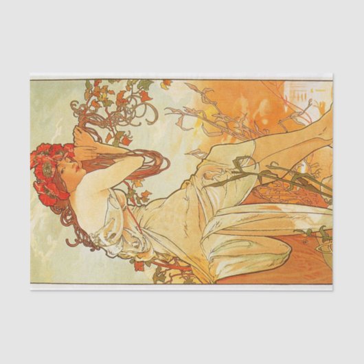 Zomer van Alphonse Mucha Tissue Paper Tissuepapier (Voorkant)