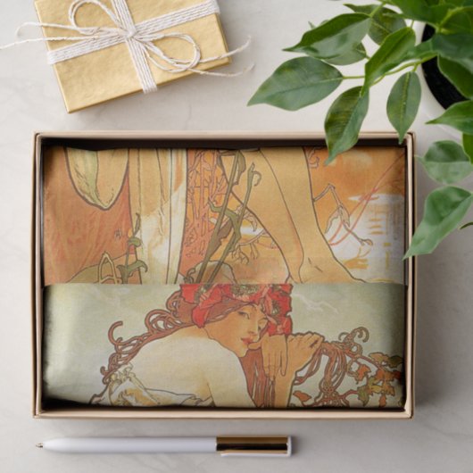 Zomer van Alphonse Mucha Tissue Paper Tissuepapier (Geschenk)