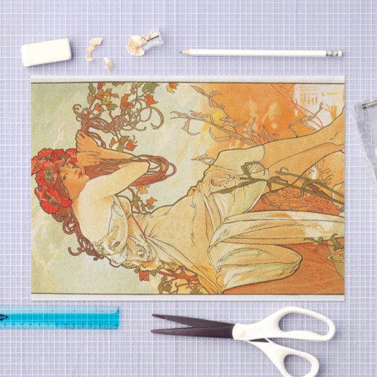 Zomer van Alphonse Mucha Tissue Paper Tissuepapier (Craft)